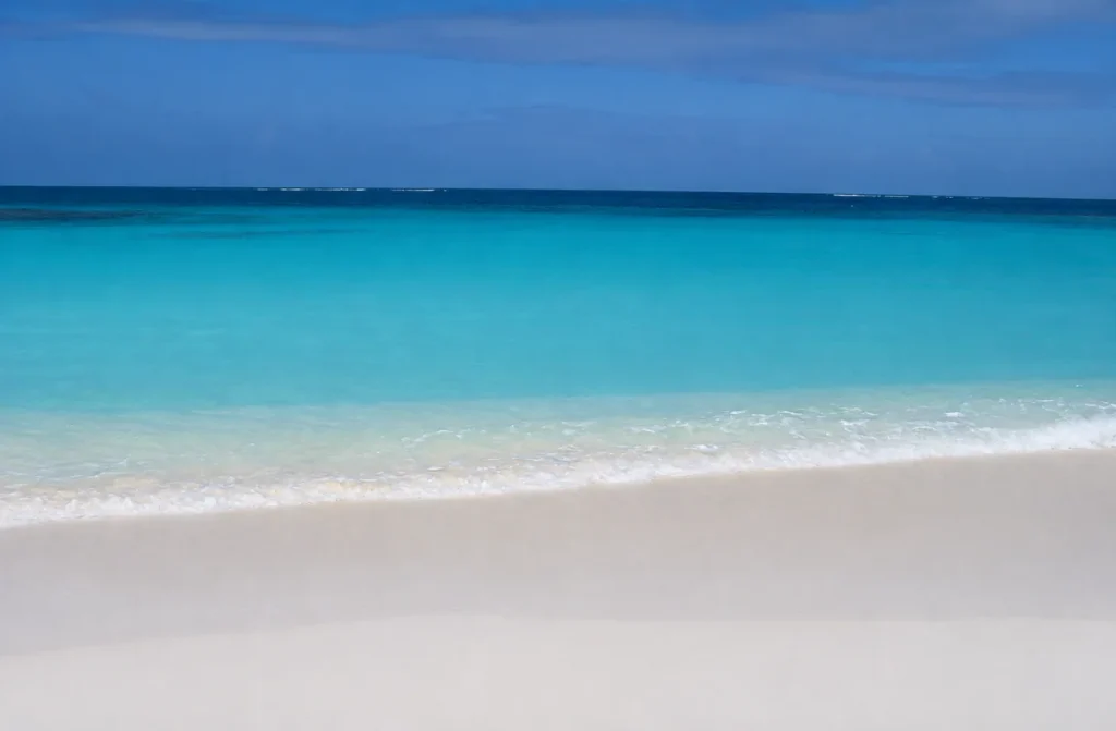 Shoal Bay beach with white sand and turquoise Caribbean water in Anguilla