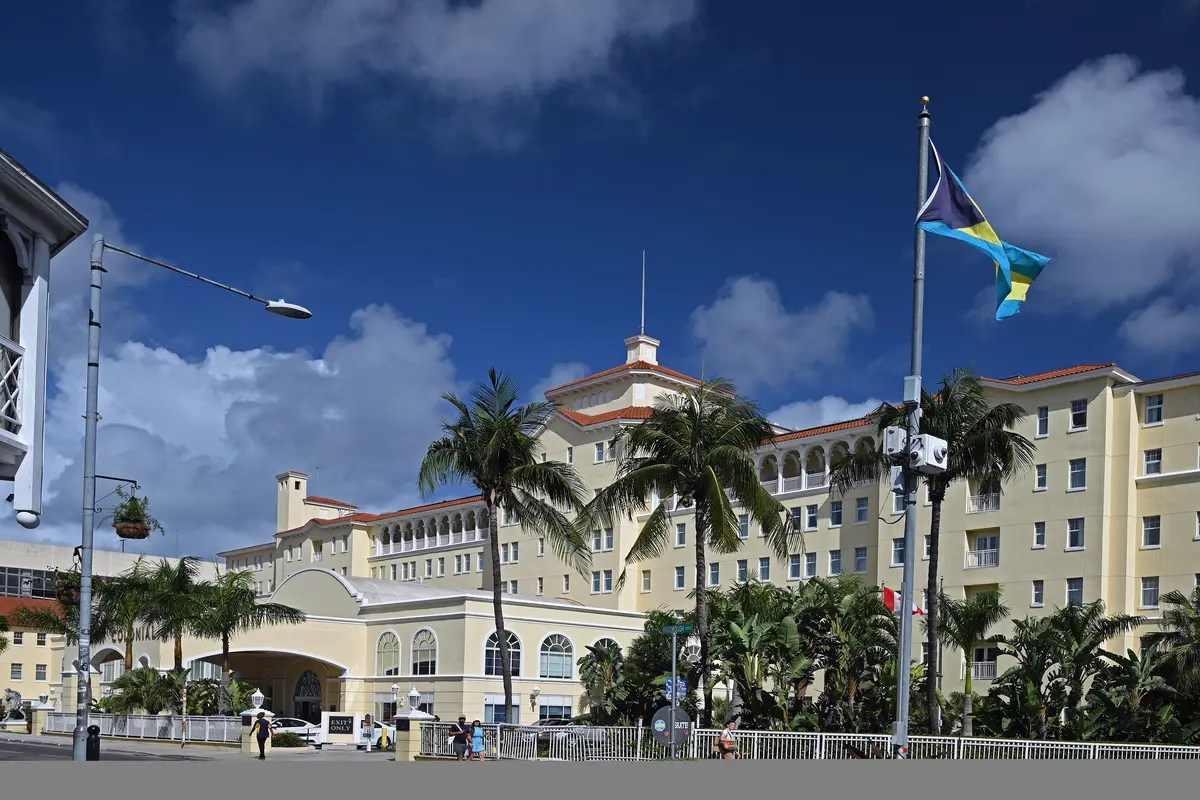 British Colonial Nassau hotel exterior on Bay Street