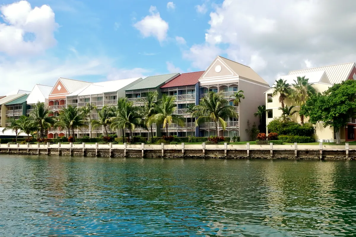 Bell Channel Bay waterfront in Freeport Grand Bahama near Pelican Bay Hotel