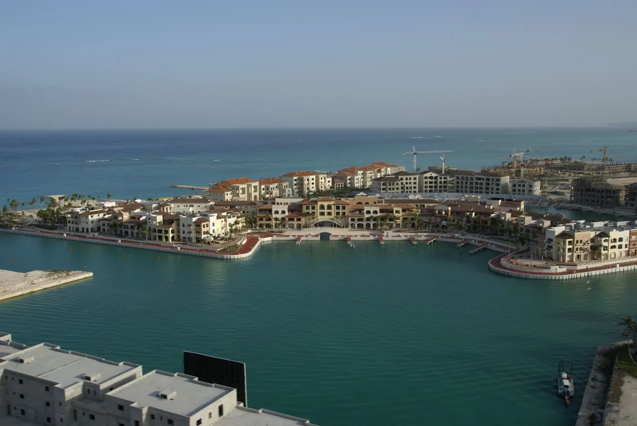 Wide view of Cap Cana Marina in the Dominican Republic