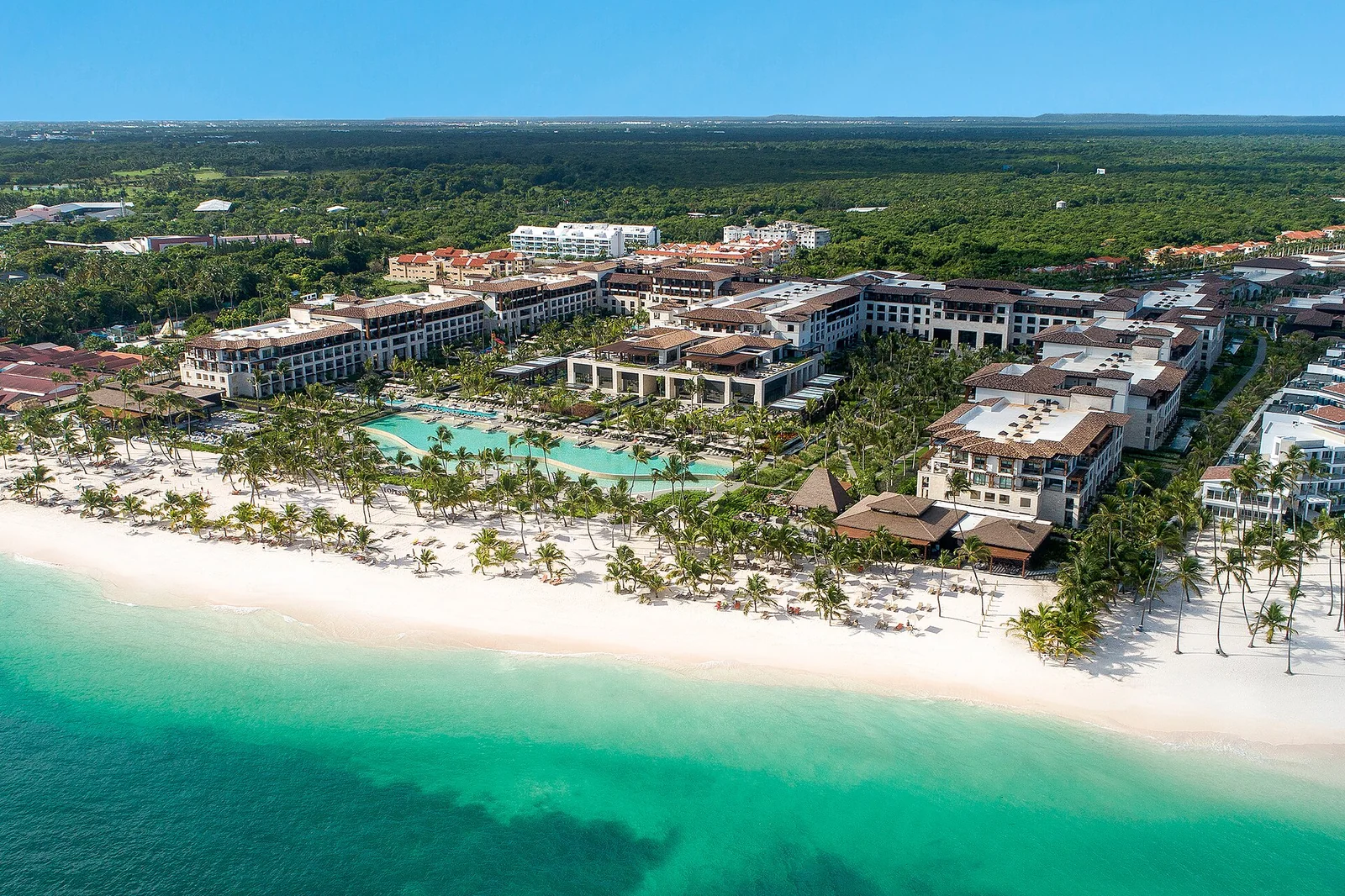 Aerial view of Lopesan Costa Bávaro Resort Spa and Casino on Bávaro Beach
