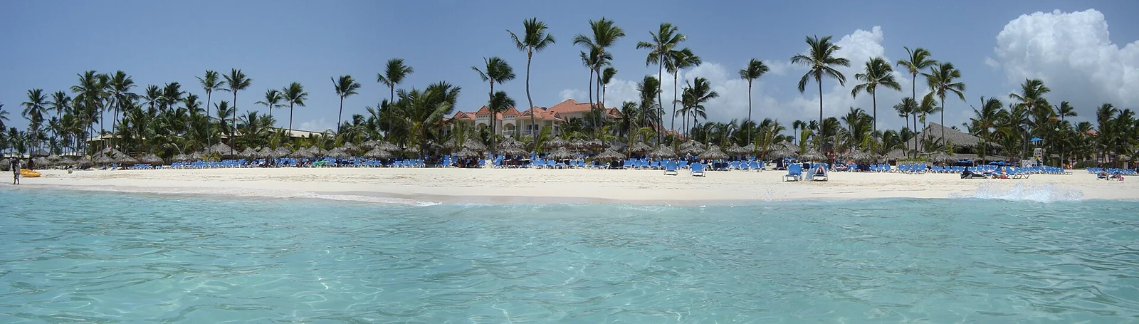 Wide seaside panorama along the Punta Cana coast in the Dominican Republic