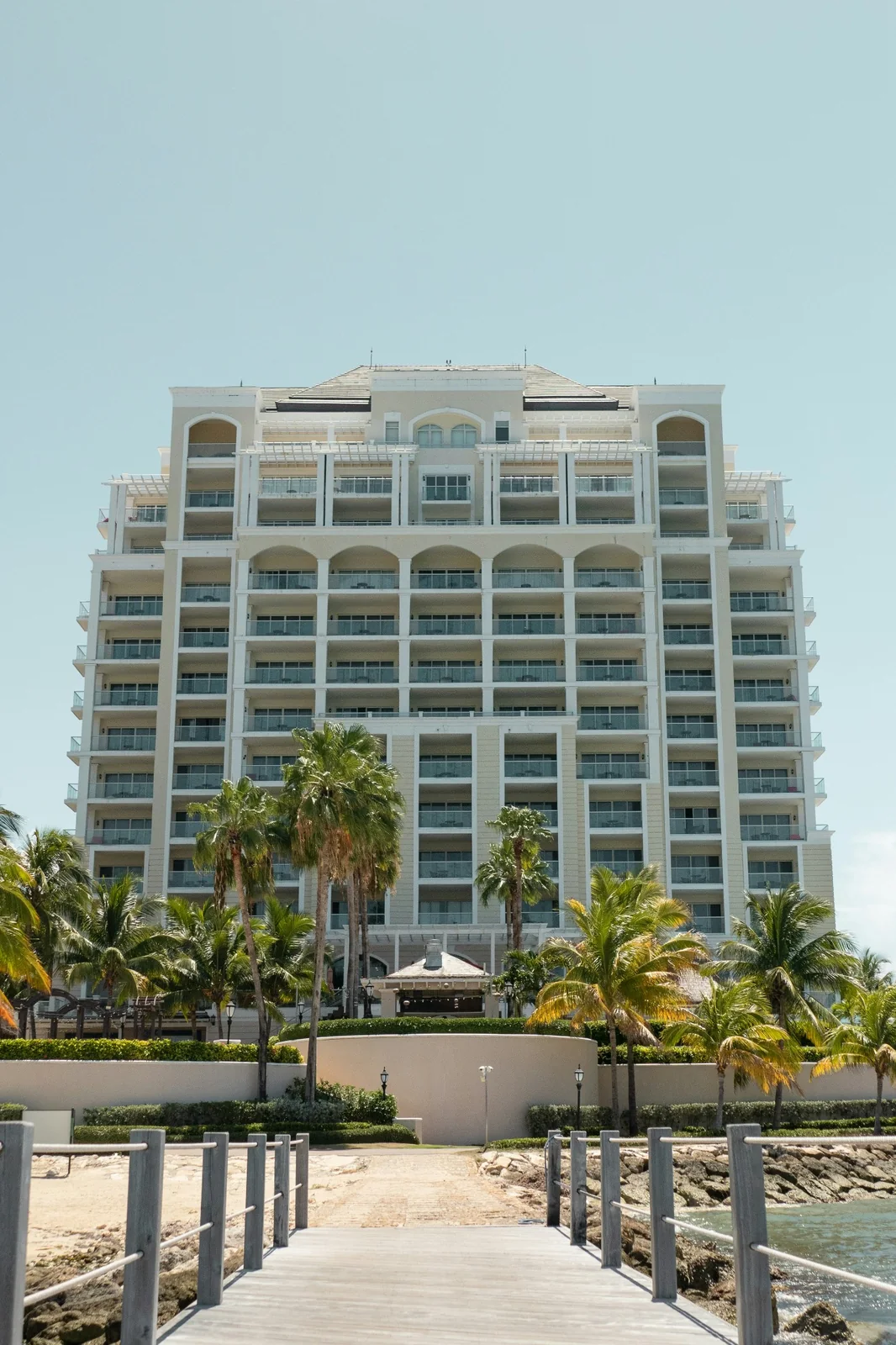 Oceanfront resort building in Montego Bay Jamaica